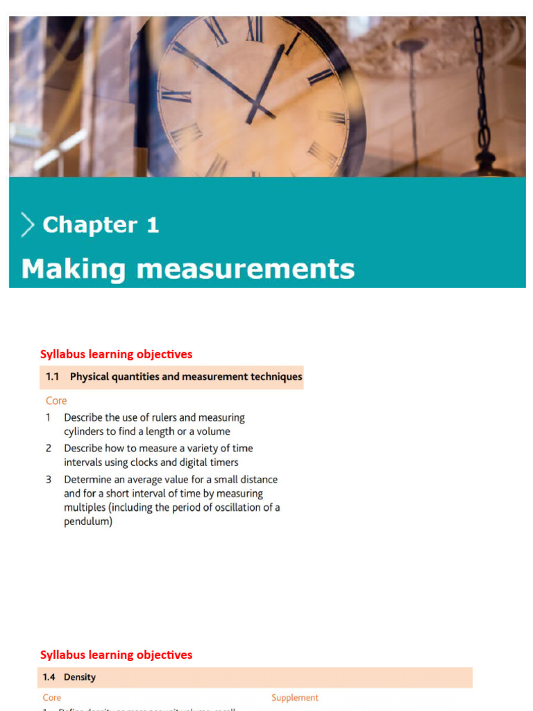 Syllabus: Measurement Techniques & Density | PDF | Career & Growth