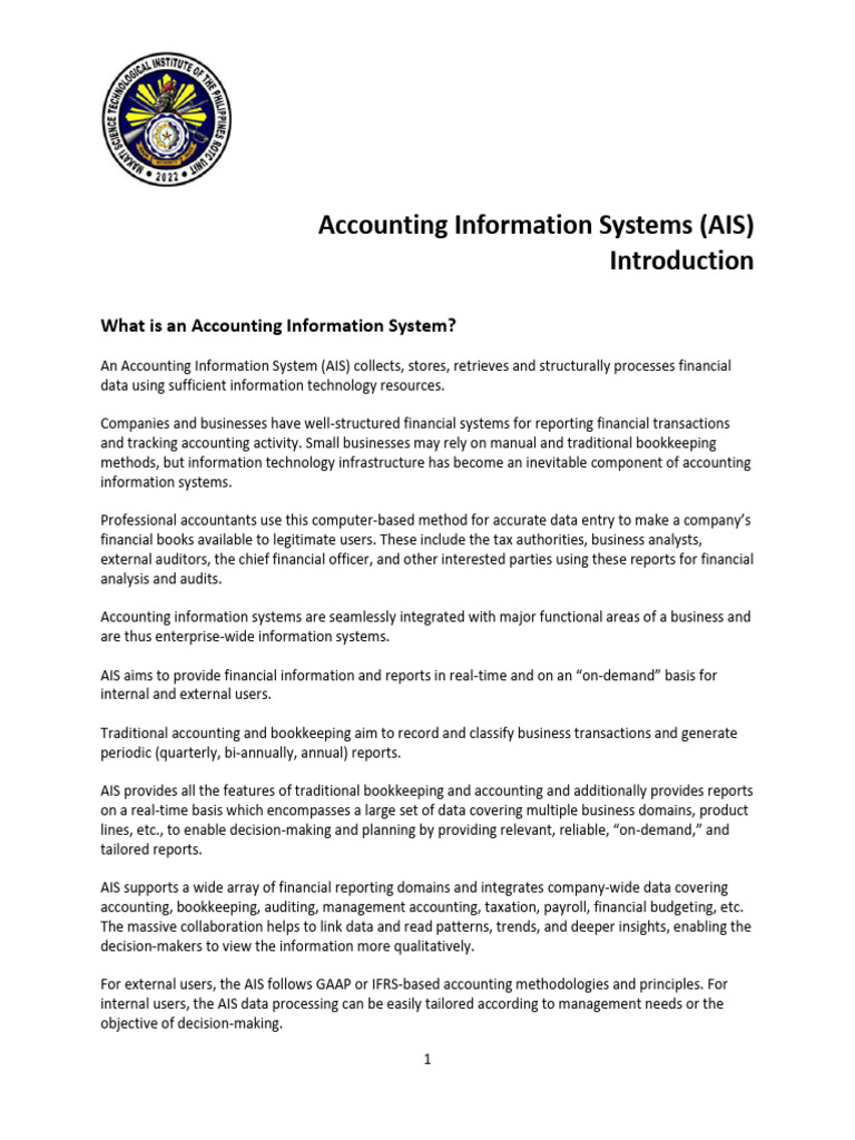 Introduction accounting information systems pdf accounting audit