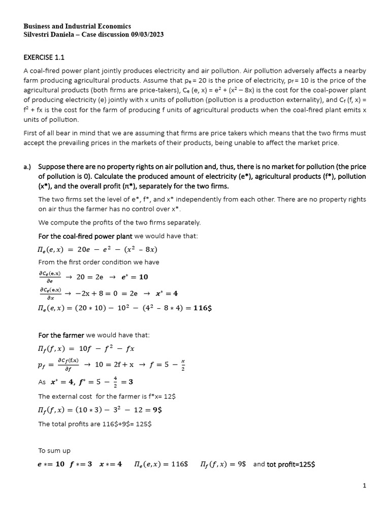 Exercises solutions pdf profit economics externality