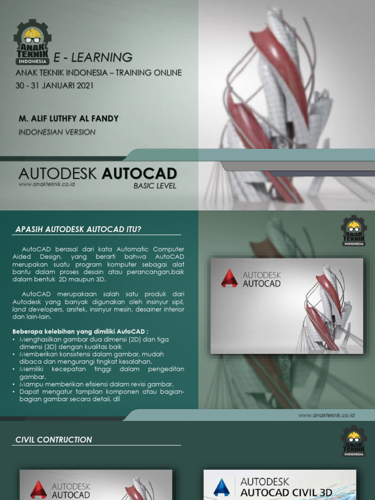 Using AutoCAD For Civil Construction - Basic - Unlocked | PDF | Komputer