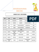 Horario de Clases - 1ero Secundaria 2024