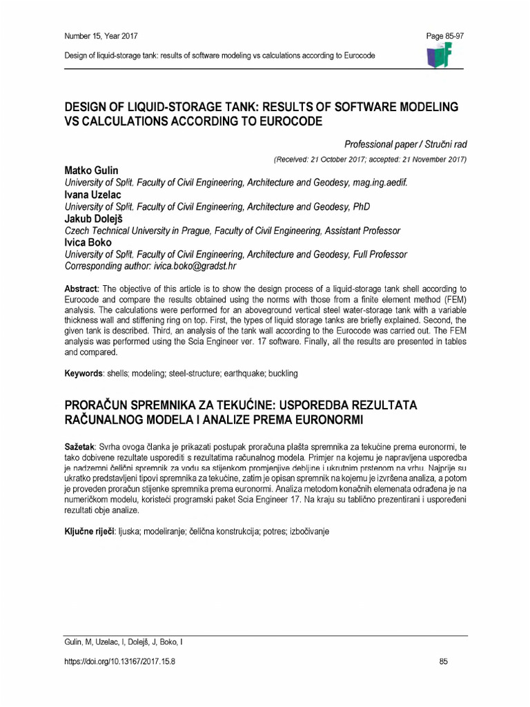 1 Design of Liquid-Storage Tank Results of Software | PDF