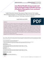 Correlation Between Mental Health Literacy Levels and Attitudes of Seeking Psychological Help of Health Services Vocational School Students Descriptive Cross-Sectional Research