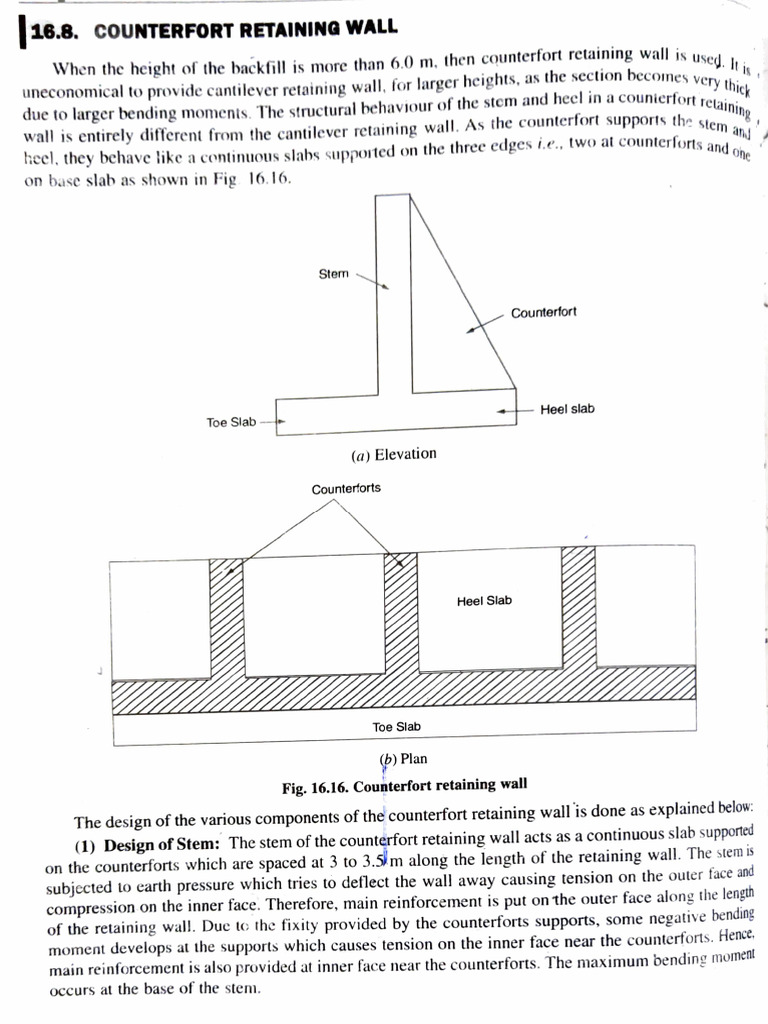 Counterfort Retaining Wall Design PDF Building Engineering Mechanics