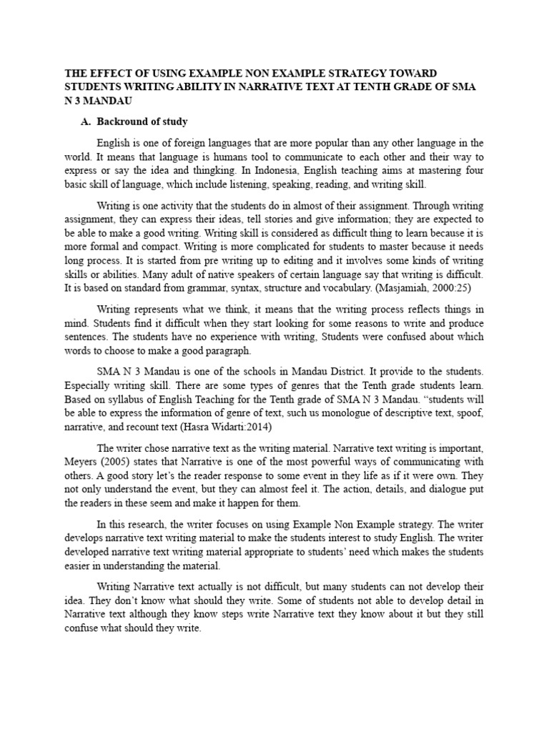 The Effect of Using Example Non Example Strategy Toward Students ...