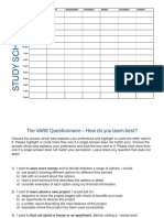 Study Schedule and VARK Handout