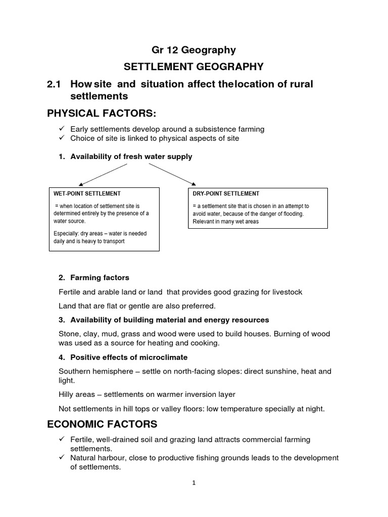 Wet and Dry Point Settlement Patterns | PDF | Agriculture | Farms