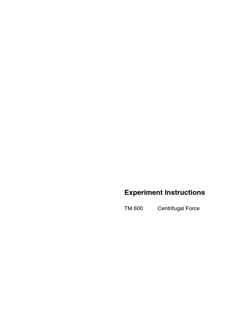 Centrifugal Force Experiment Guide | PDF | Acceleration | Force