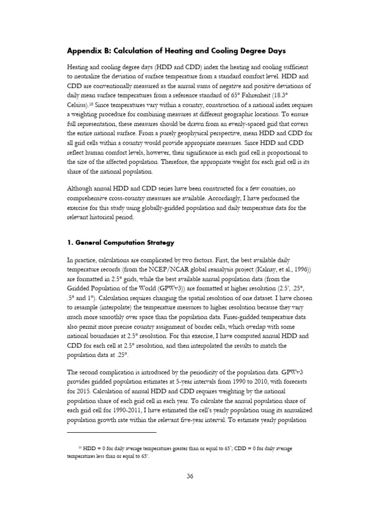 Heating and Cooling Degree Days Analysis | PDF | Temperature ...