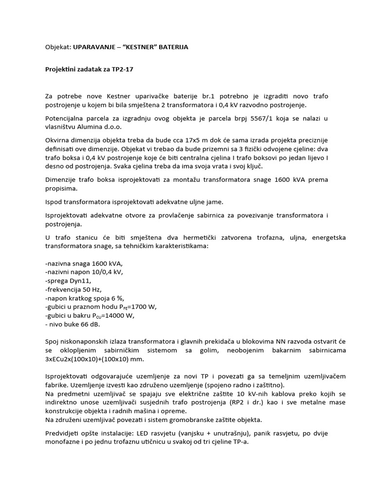 Projektini Zadatak Za TP2-17 | PDF