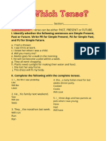 Simple Tense English Grammar Worksheet