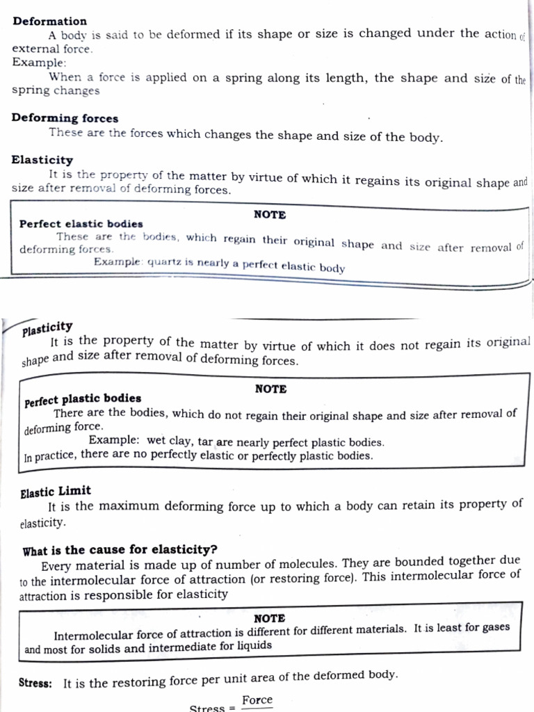 Understanding Deformation and Elasticity | PDF | Elasticity (Physics ...