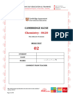CHEMISTRY IGCSE (0620) - Sample Paper 2 Temp