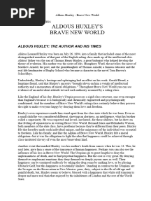 Aldous Huxley - Brave New World