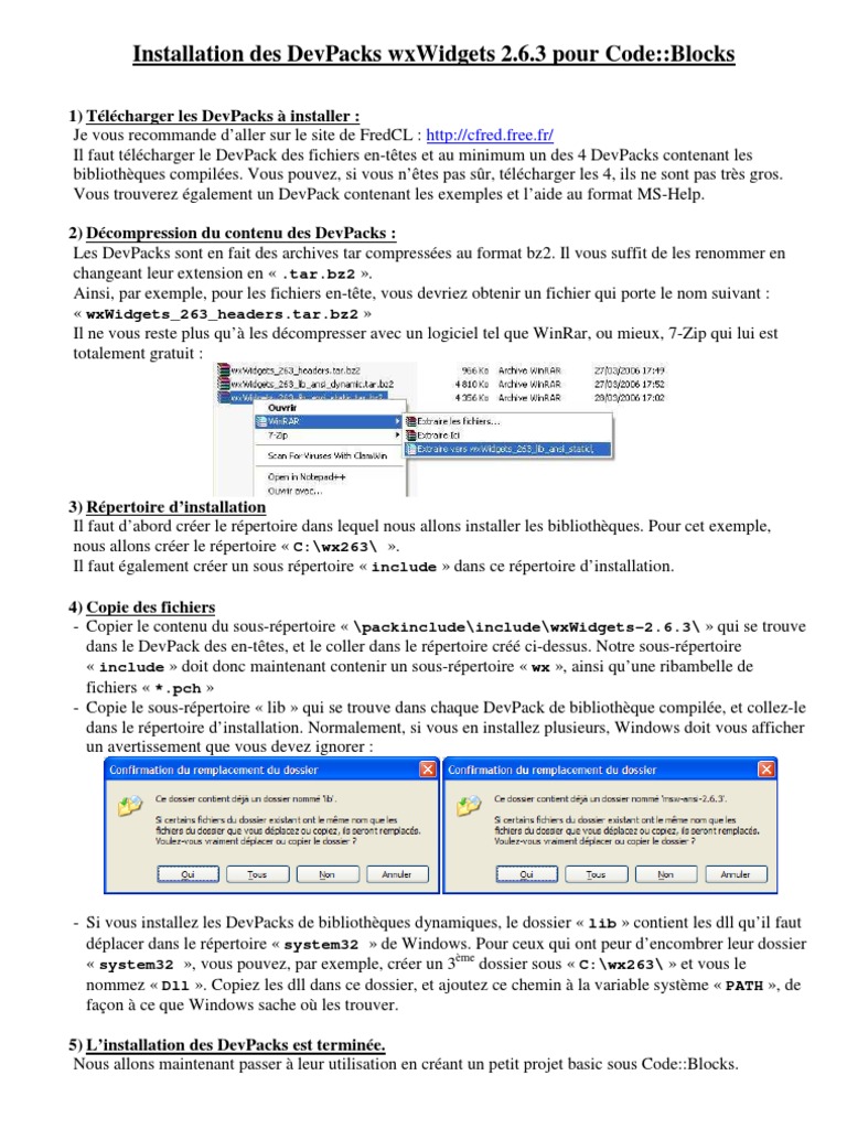 Code-Blocks Et Les DevPacks WxWidgets V2 | PDF | Bibliothèque ...