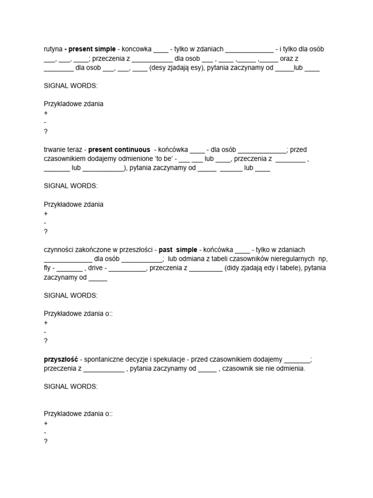 Tenses year 2 pdf