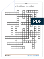 Chemical and Physical Changes Crossword Puzzle