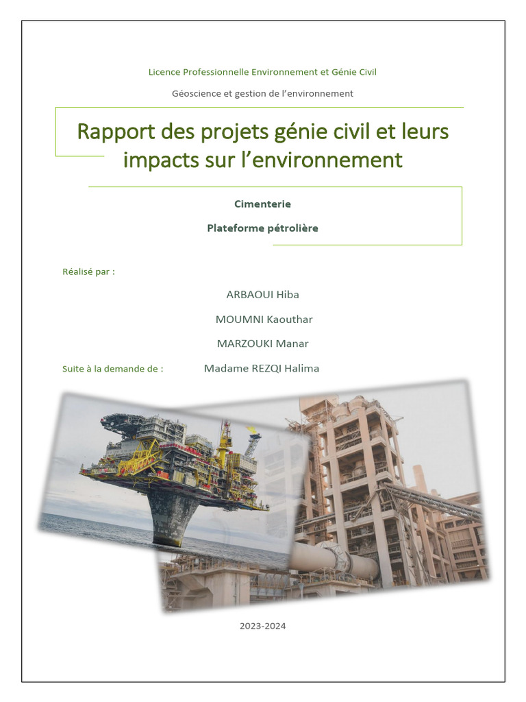 Impact des Projets de Génie Civil sur l'Environnement | PDF ...