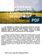 Policies and Programs For Agricultural Development