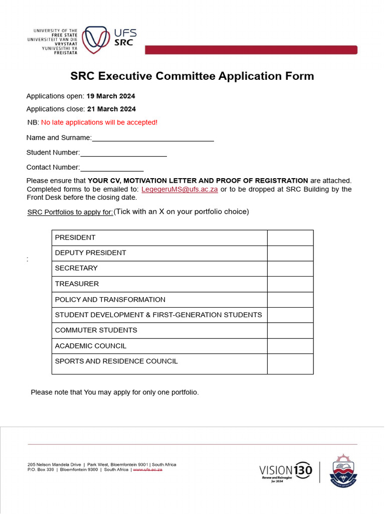 SRC Executive Committee Application 2024 | PDF | Career & Growth | Business