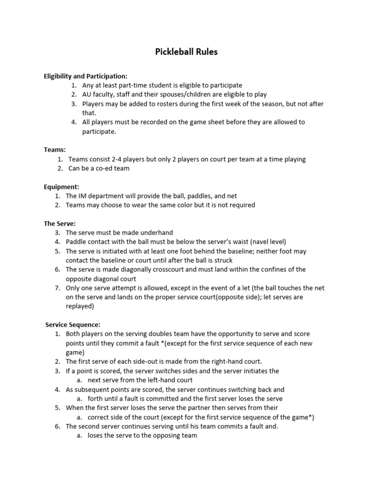 Official Pickleball Rules Overview | PDF | Athletic Sports | Team Sports