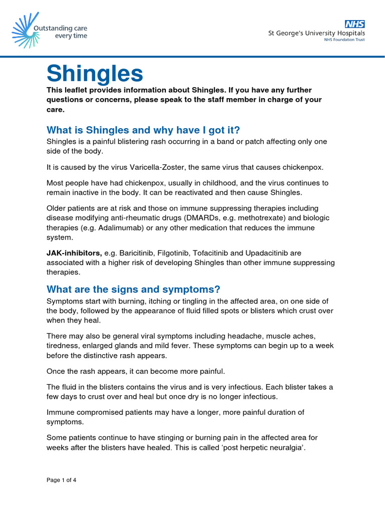 Understanding Shingles: Symptoms & Treatment | PDF | Clinical Medicine ...