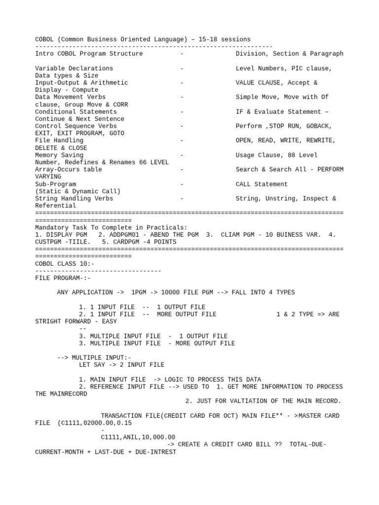 COBOL Continue vs Next Sentence Explained | PDF | Computer Program ...