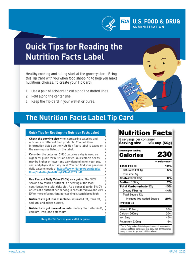 Quick Tips For Reading The Nutrition Facts Label | Download Free PDF ...
