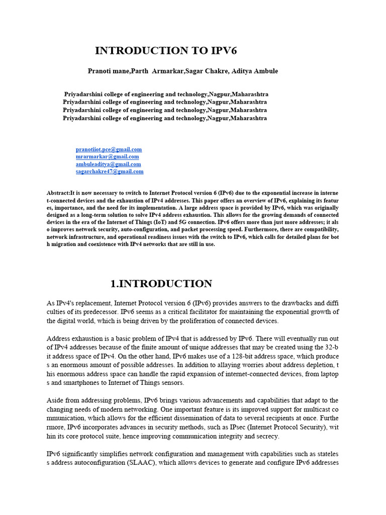 Introduction To Ipv6.1713253713056 | PDF | I Pv6 | Ip Address