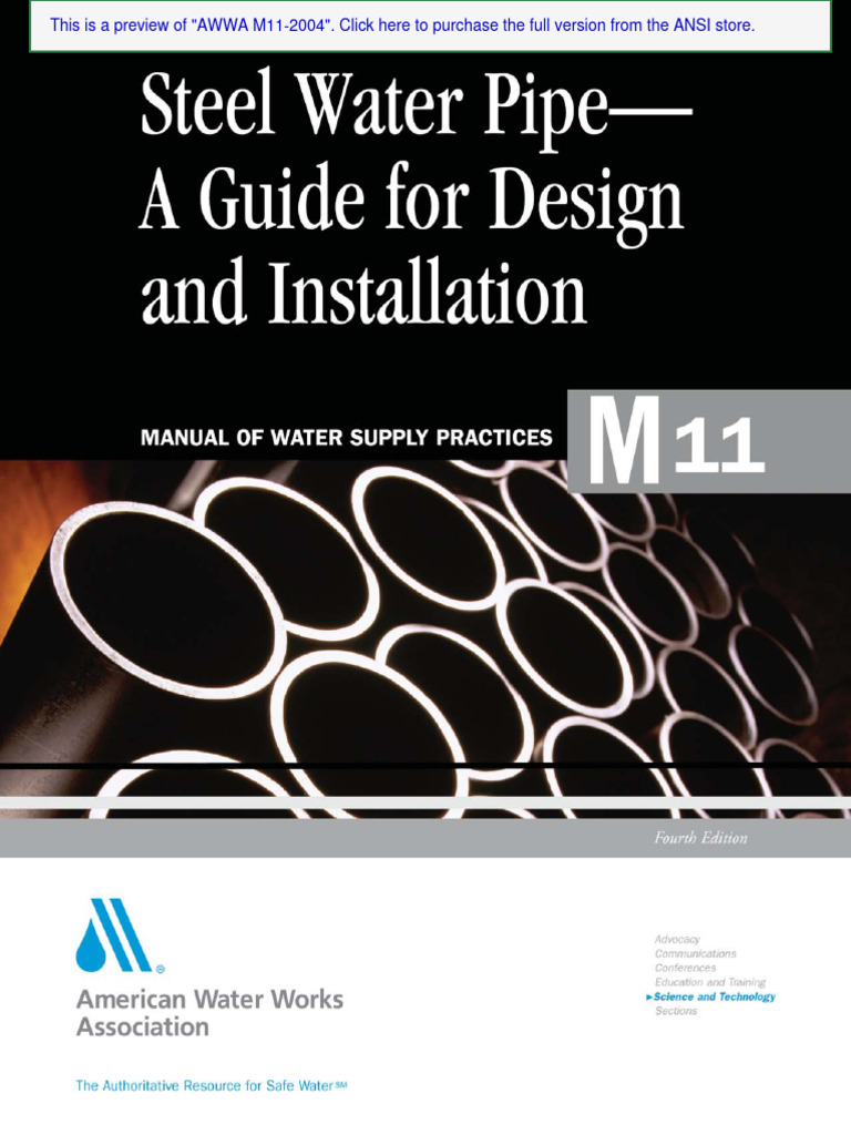 AWWA Steel Water Pipe - m11 - Ed4 - With - Errata | PDF | Pressure