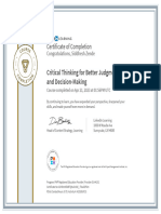 CertificateOfCompletion - Critical Thinking For Better Judgment and DecisionMaking