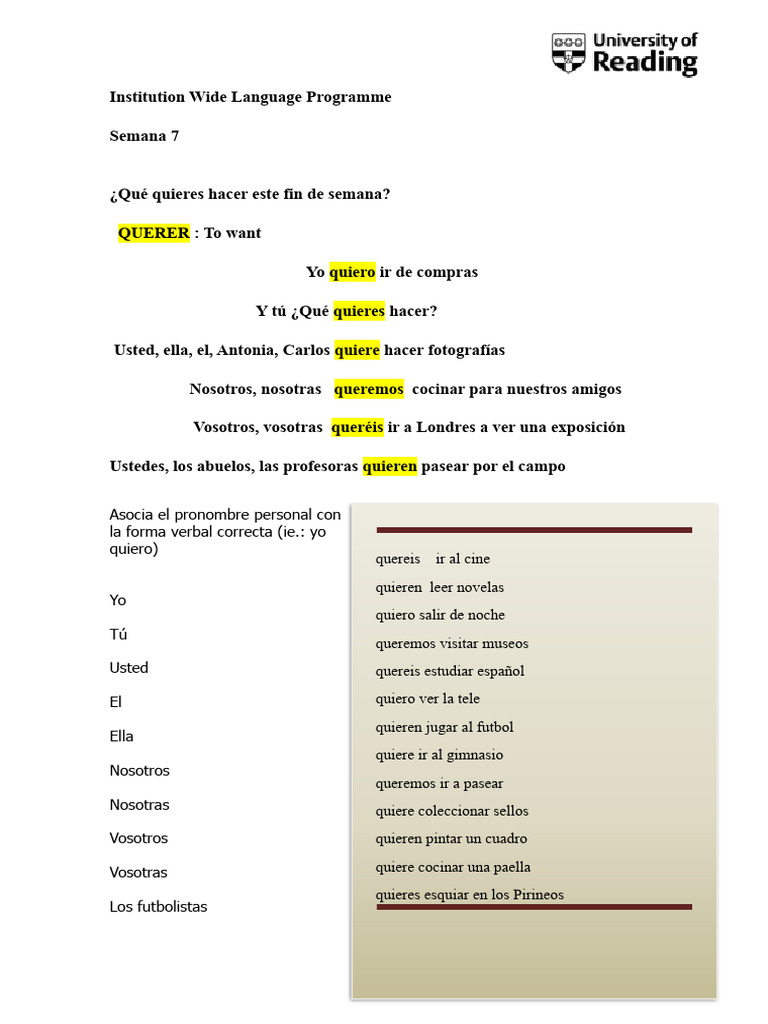 Conjugation Verb Querer 2 PDF