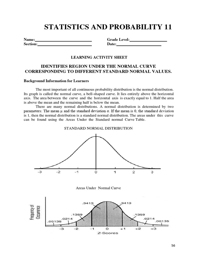 Statistics and Probability 11 | PDF | Standard Score | Normal Distribution
