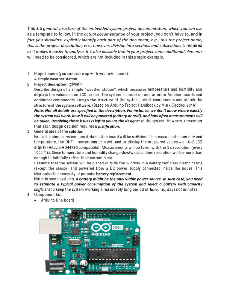 Embedded System Project Template | PDF | Arduino | Computer Engineering