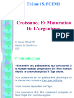 Croissance Et Maturation de Lorganisme