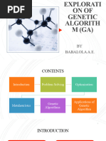 Exploration of Genetic Algorithm (Ga)