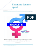 Exposé Égalité Homme Femme Dans Le Sport
