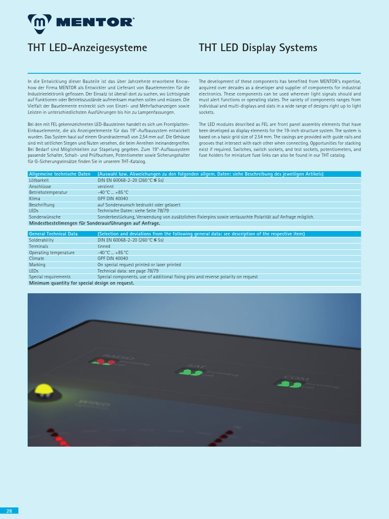 THT LED-Anzeigesysteme THT LED Display Systems: Mindestbestellmengen ...