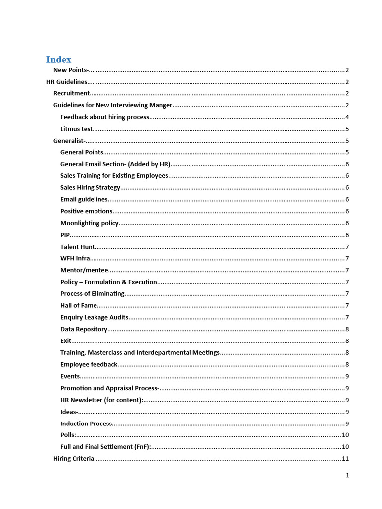 Hr Guidelines 01st June 23 Pdf Mentorship Recruitment