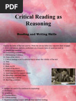 Critical Reading As REasoning