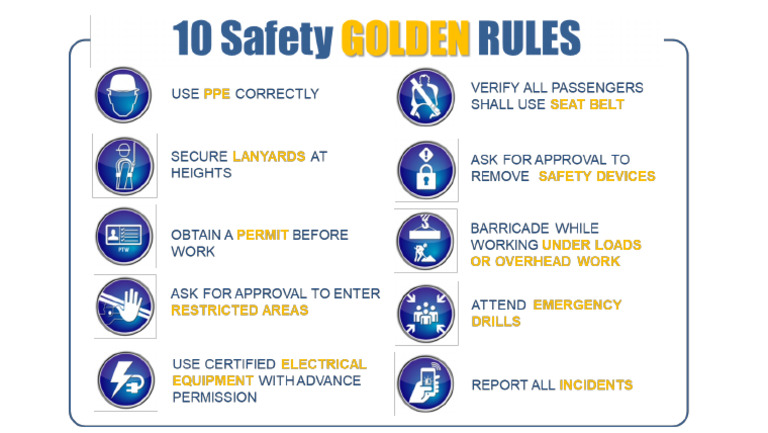 10 Safety Golden Rules | PDF
