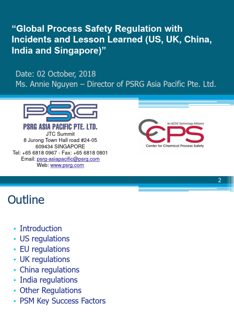 Sharing 4 - Global Process Safety Regulation With Incidents and Lesson ...