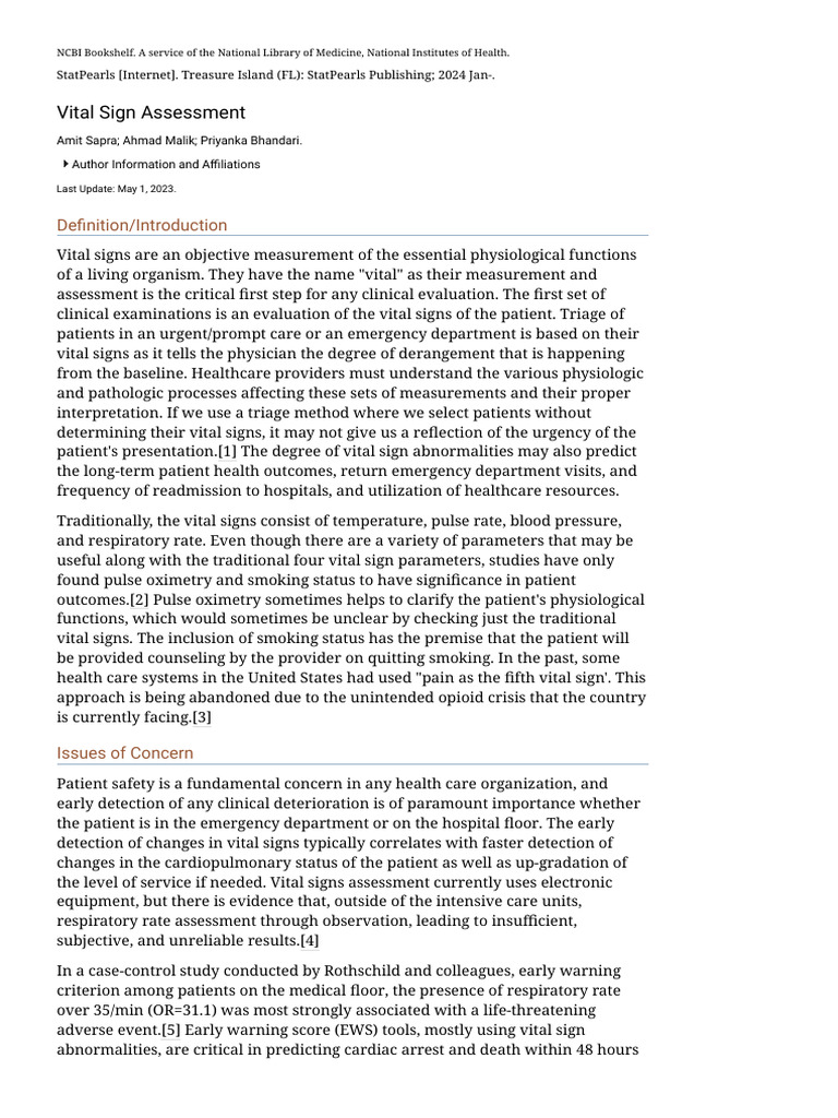 Vital Sign Assessment in Healthcare | PDF | Pulse | Breathing