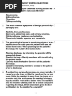 Gerontology Sample Questions