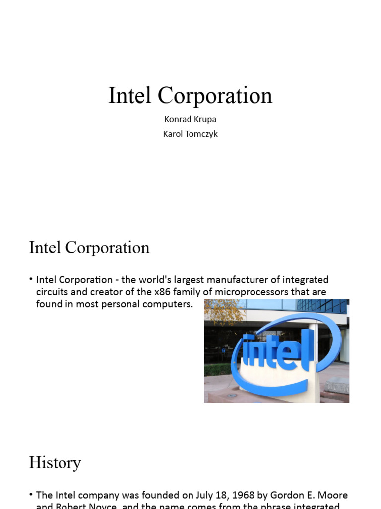Intel Corporation Overview and History | PDF