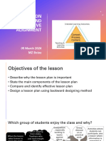 PCK – Lesson plan and constructive alignment