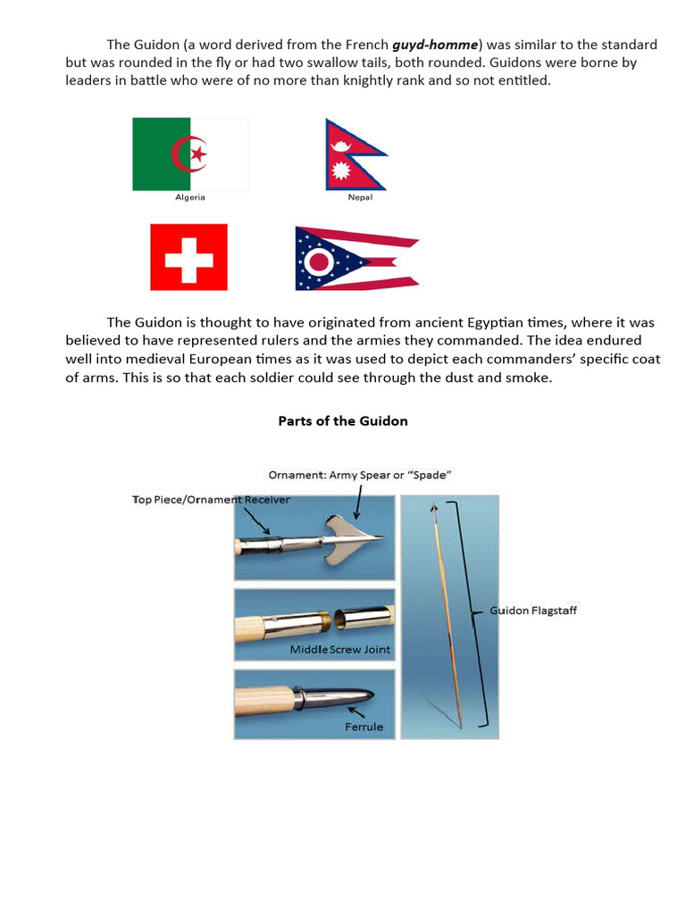 Guidon Bearer Manual and Responsibilities | PDF | Hand | Military