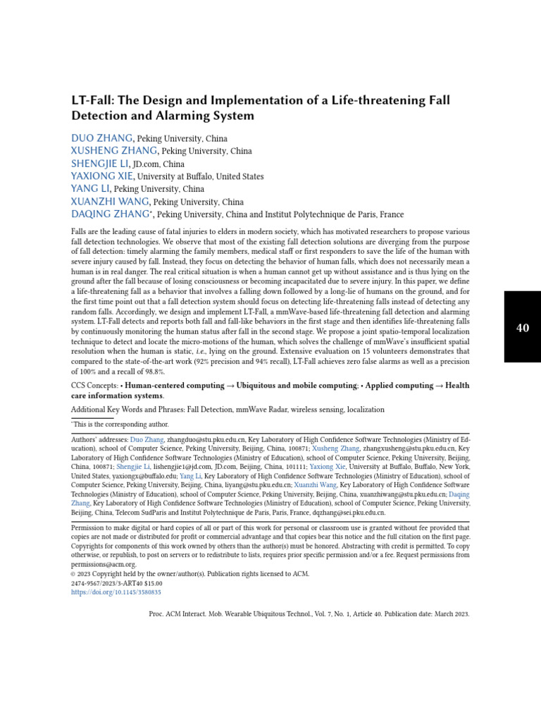Lt fall the design and implementation of a life threatening fall pdf