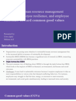 Sustainable Human Resource Management Practices, Employee Resilience, and Employee Outcomes