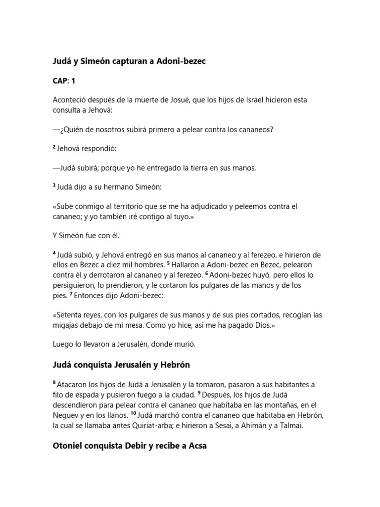JUECES CAP 14 PDF Biblia hebrea Libro de jueces